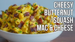 Cheesy Butternut Squash Mac & Cheese / Macarrones con Queso y Calabaza