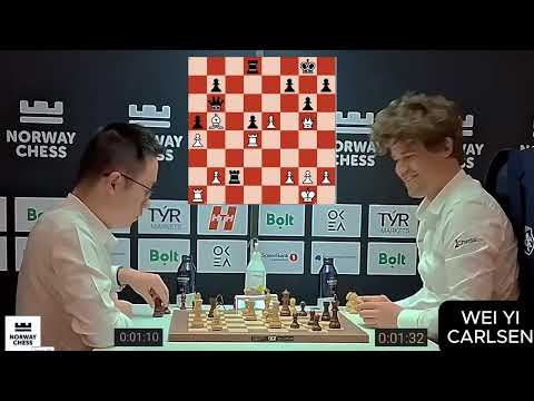 Wei Yi  vs.  Magnus Carlsen / Norway Chess 2025 / Magnus seems to be blinded for the second time