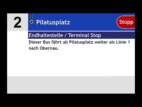 vbl Spezialansage (Fasnacht) • 2 • Ab Pilatusplatz weiter auf Linie 1 nach Kriens Obernau