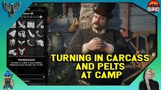 RED DEAD REDEMPTION 2 - Turning in carcass and pelts at camp
