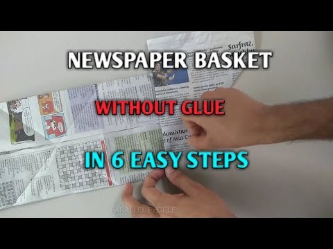 How To Make Newspaper Basket Without Glue. Newspaper Bag.