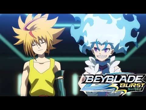 Beyblade Burst Surge Episode 14 Free & Lui vs Valt & Hyuga - English Dub