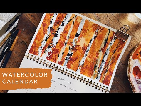 Learn How To Paint An Atmospheric Landscape | Watercolor Calendar Tutorial