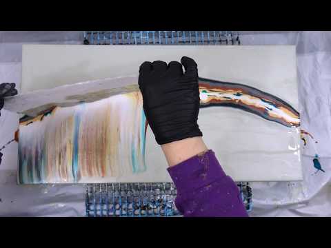 **GORGEOUS RESULTS!!**Silver Base Swipe  | Golden High Flow Copper Acrylic Pour