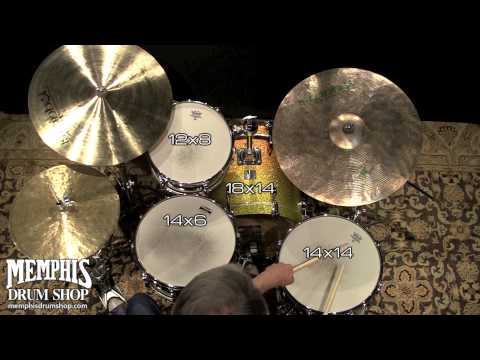 Yamaha Maple Custom Absolute Drum Set 18/12/14/14 - Yellow Sparkle Fade (Demo Kit)