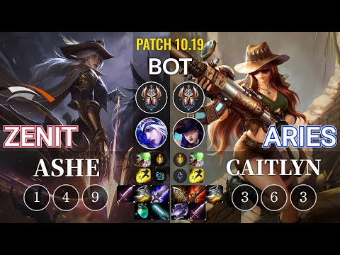 HLE Zenit Ashe vs Aries Caitlyn Bot - KR Patch 10.19