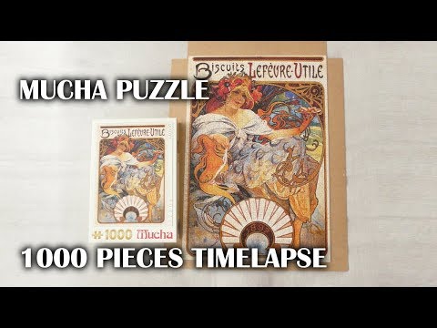 1000 pcs jigsaw puzzle timelapse in 2 minutes - Mucha Biscuits Lefevre Utile (D-Toys)