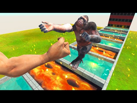 EPIC PUNCH INTO WATER OR LAVA | Animal Revolt Battle Simulator