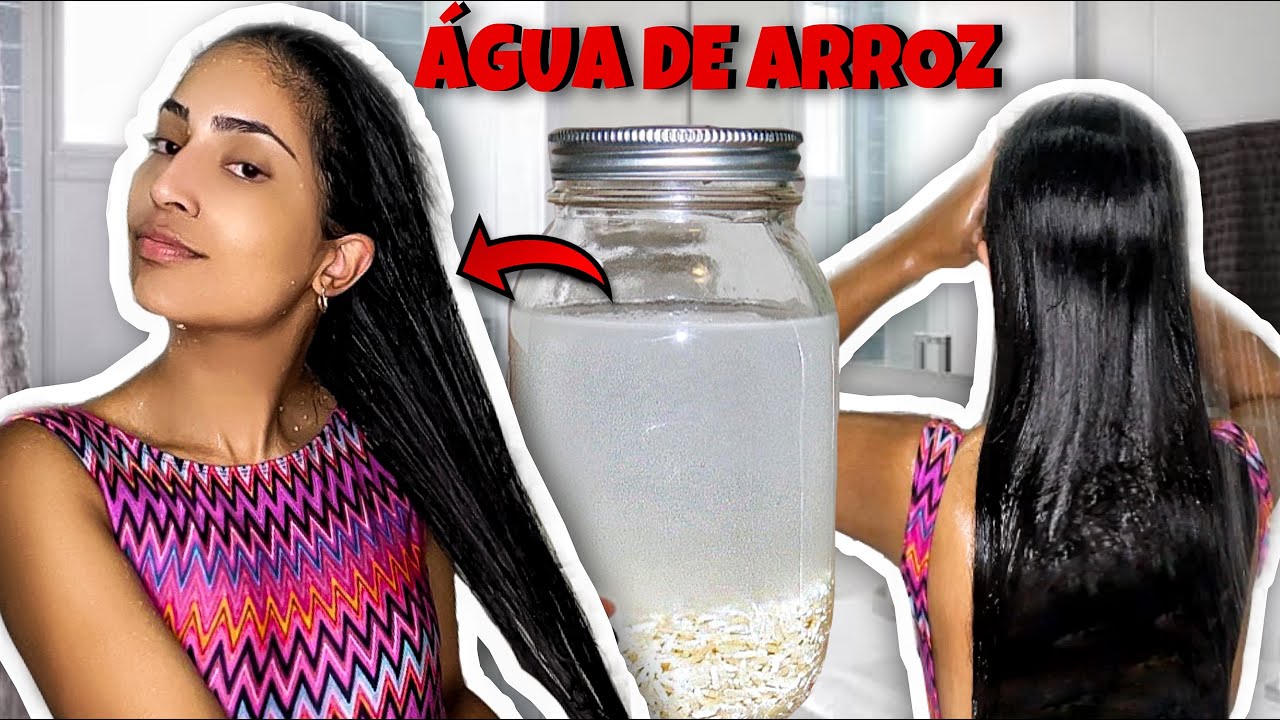 COMO FAZER O CABELO CRESCER COM ÁGUA DE ARROZ! (2 maneiras) | Agua de Arroz no Cabelo