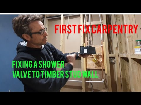How to first fix a shower valve. How to make a support in a stud wall and other carpentry work