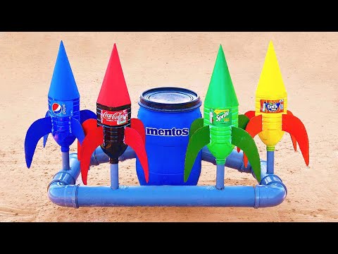 How to make Big Rockets from Coca Cola, Fanta, Sprite, Pepsi, Other Popular Sodas and Mentos
