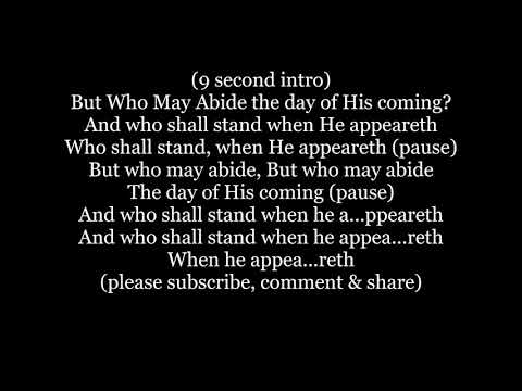 BUT WHO MAY ABIDE Karaoke Instrumental Piano accompaniment Messiah Handel Lyrics Words music song