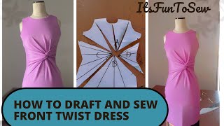 HOW TO DRAFT AND CUT FRONT TWIST (KNOT) DRESS