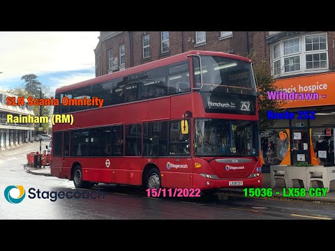 | Stagecoach East London | Scania Omnicity | 15036 LX58 CGY | Route 252