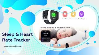 1.4" Touch Screen Smart Watch with Heart Rate Monitor, Blood Pressure & Blood Oxygen Tracking