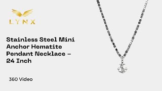 Stainless Steel Mini Anchor Hematite Pendant Necklace - 24 Inch | Lynx