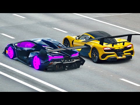 Lamborghini Veneno GTR vs Hennessey Venom F5 GTR  - Drag Race 20 KM