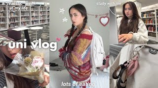 ݁ ˖*PRODUCTIVE* UNI VLOG🎀 grwm for school, STUDY szn, shopping, bday prep, lots of food.✦ ݁˖