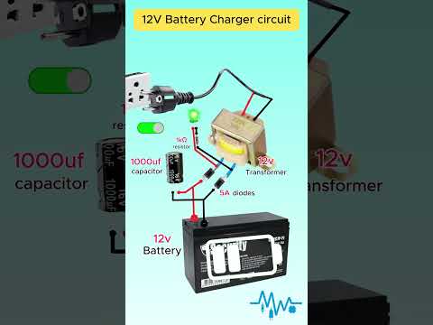 ⚡12V Battery Charging Circuit with 220V AC #Shorts #charger # battery  #transformer #diyelectronics
