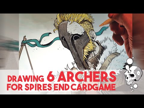 DRAWING 6 ARCHERS for the Spires end Hildegard CardGame