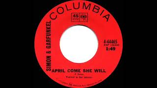 1966 Simon &amp; Garfunkel - April Come She Will (mono 45)