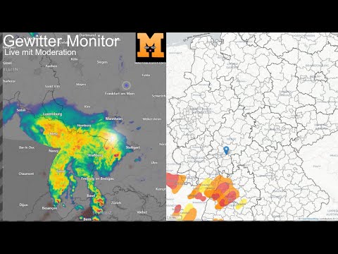 Unwetter Live Stream am Pfingstsonntag. Starkregen und Gewitter im Süden