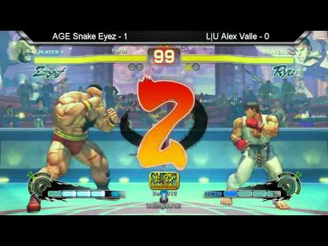 AGE Snake Eyez Vs. Alex Valle (Losers Side) - AE2012 (West Coast Rumble Week #1)