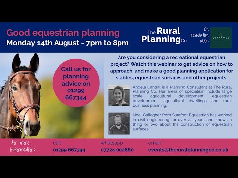 TRPC Webinar - Good Equestrian Planning - August 2023