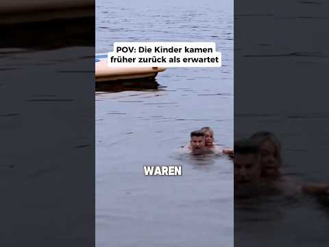 They caught their parents in the water 💀 #shorts