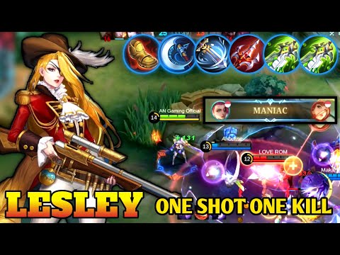 26KDA + Maniac!! Lesley Best Build One Shot One Kill  - Mobile Legends