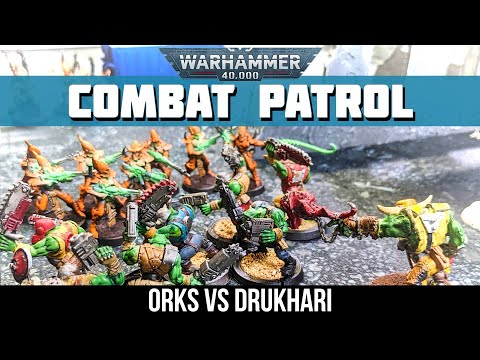 40K Orks vs Drukhari | Warhammer 40,000 | Combat Patrol 500 points #Warhammer40000