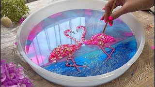 RESIN ART IDEA you've never seen before! Epoxy Resin Flamingo with Flowers🦩