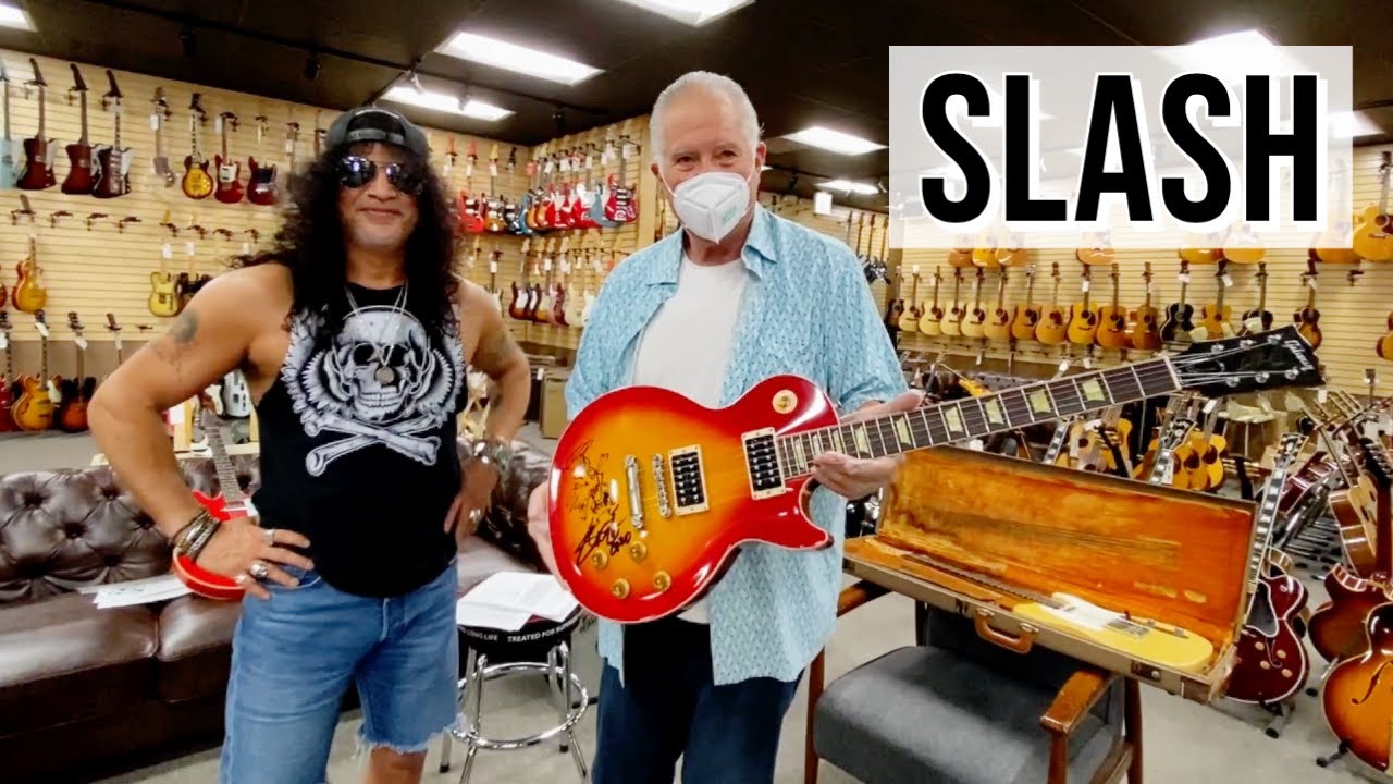 Slash signs this Gibson Les Paul Classic to help LA's homeless | Norman's Rare Guitars - YouTube