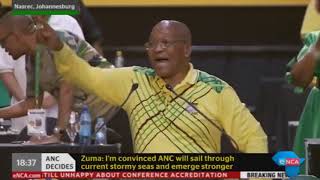 President Jacob Zuma sings 'Inde lendlela esiyihambayo' for the very last time