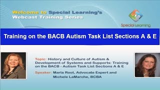 Training on the BACB Autism Task List Sections A & E