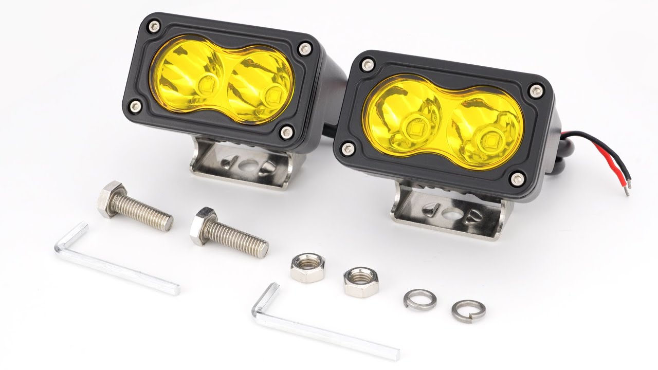 3INCH 40W FLOOD LED PODS YELLOW - Video 1