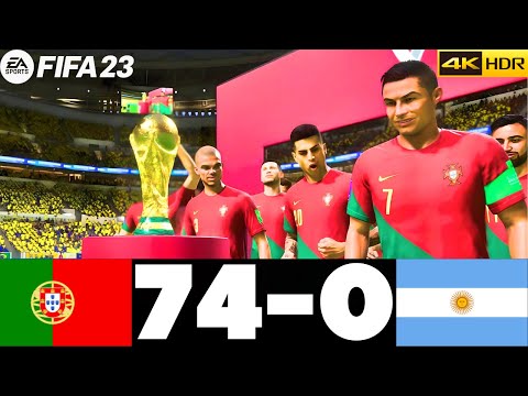 FIFA 23 - PORTUGAL 74-0 ARGENTINA! FIFA WORLD CUP FINAL QATAR 2022 ! RONALDO VS MESSI ! PS5 4K HDR !