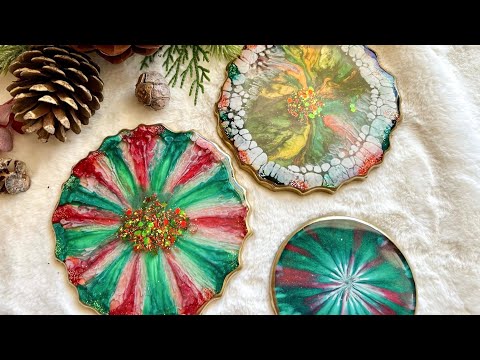 Beautiful Teal Bronze Geode Resin Coasters