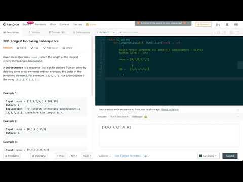 Leetcode 300: Longest Increasing Subsequence