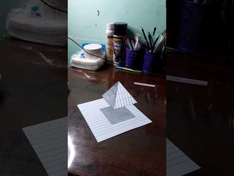 Easy 3D pyramid drawing 😱🔥|tutorial video step-by-step #shorts #viral #art