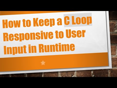 How to Keep a C Loop Responsive to User Input in Runtime