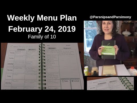 Weekly Menu Plan February 24, 2019 Family of 10