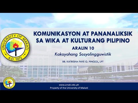 Aralin 10: Kakayahang Sosyolingguwistik | Komunikasyon at Pananaliksik