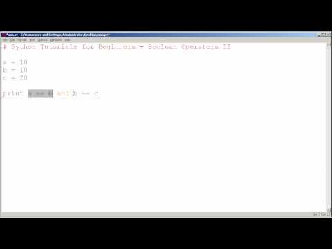 Python Tutorials For Beginners Boolean Operators Ii