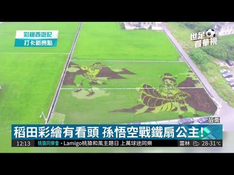 苗栗稻田彩繪 孫悟空戰鐵扇公主!
