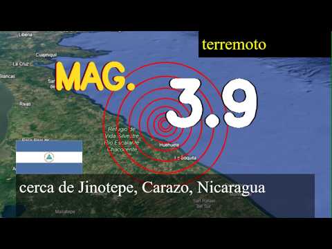 Terremoto cerca de Jinotepe, Carazo, Nicaragua Terremoto de magnitud 3.9 ocurrió cerca de Jinotepe,