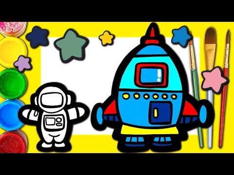 How to draw a rocket ship | space ship | astronaut |...