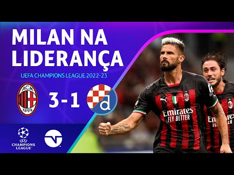Gols e lances de Milan x Dinamo Zagreb