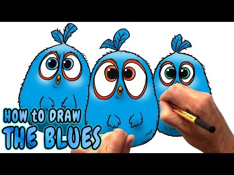 How to Draw The Blues from The Angry Birds Movie (NARRATED)