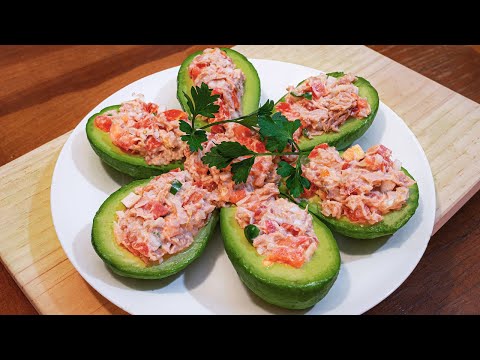 Aguacates rellenos de ensalada de atún | Aguacates rellenos super frescos